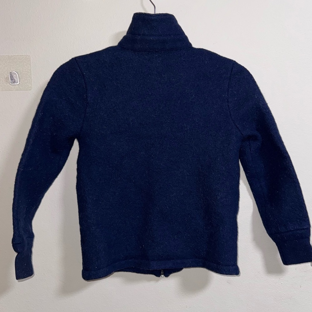 J.Crew Merino Wool Zip Jacket Navy Blue Small - Picture 2 of 9